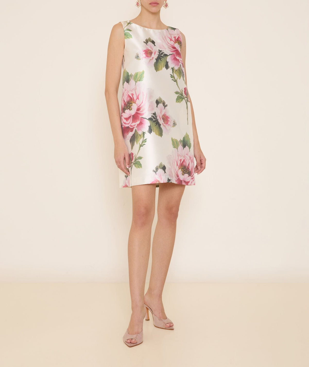 Maison Zoulias | Rose white floral sleeveless Jane mini dress Maison Zoulias