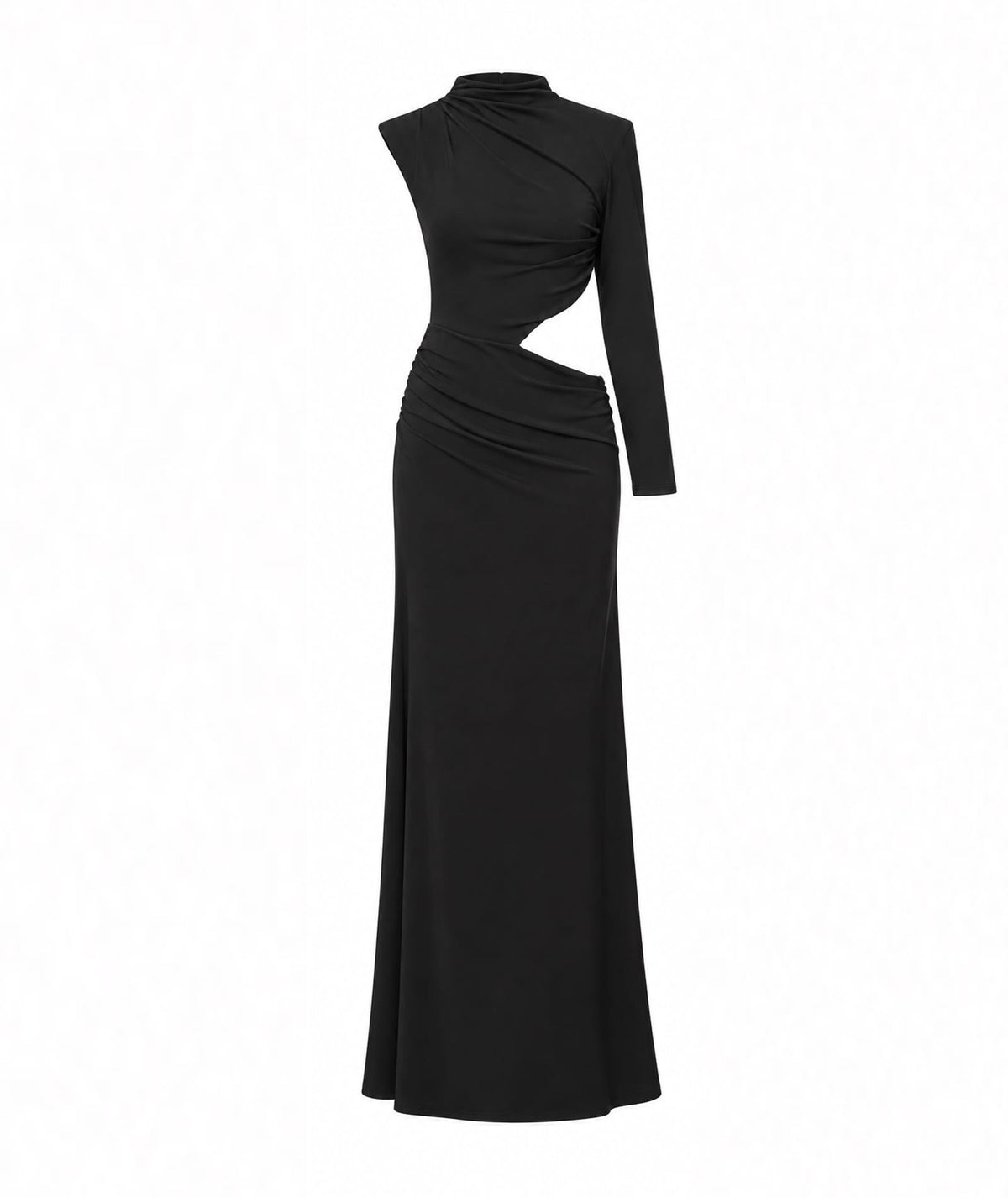 CKontova | Black one-sleeve cut-out maxi dress CKontova