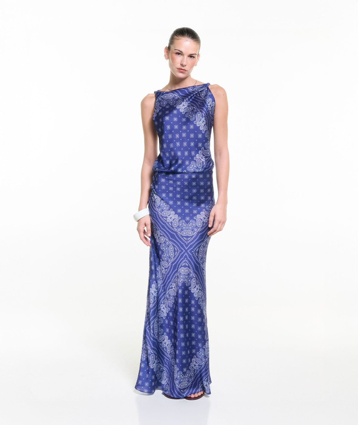 Vassia Kostara | Midnight blue bandana maxi dress Vassia Kostara