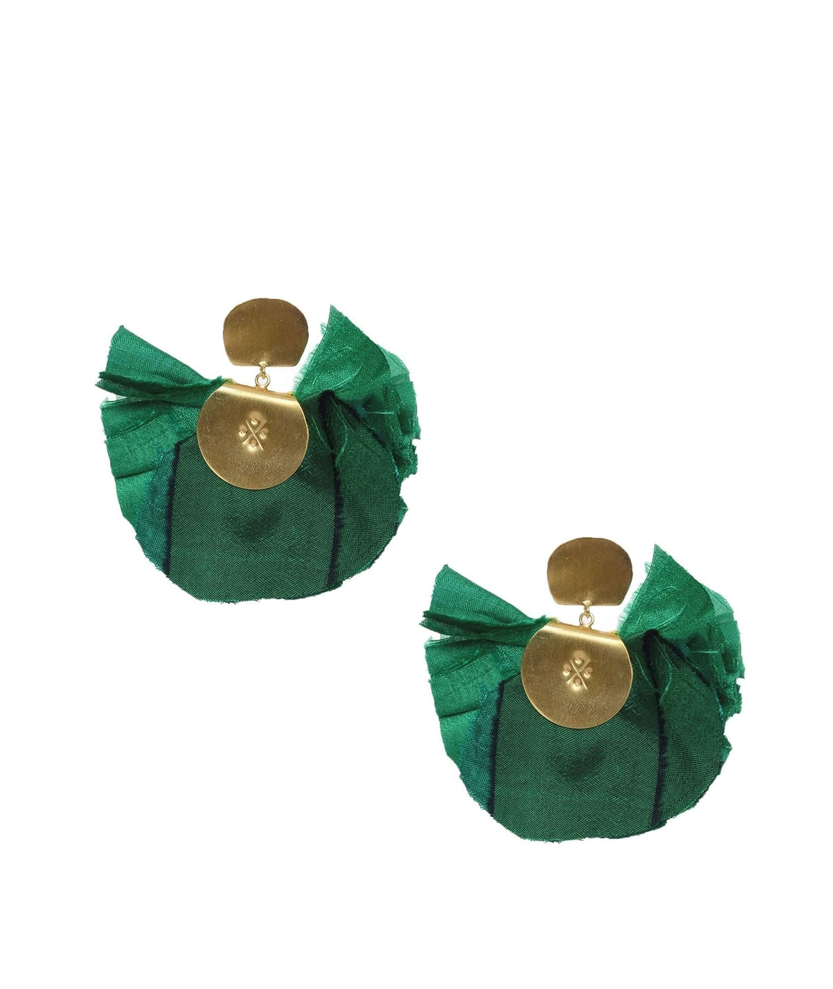 Katerina Makriyianni | Green Silky Fan Earrings Katerina Makriyianni