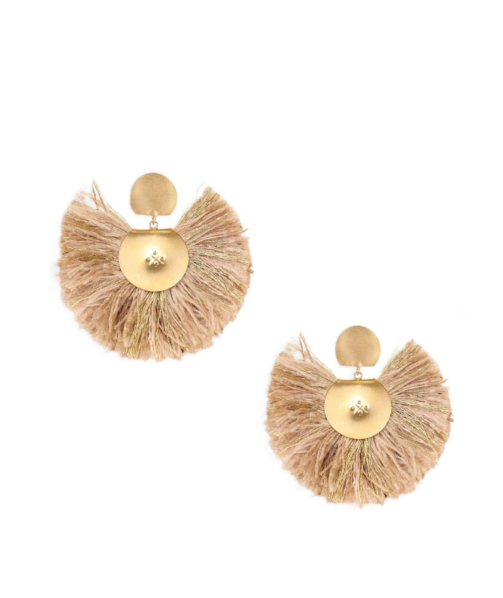 Katerina Makriyianni | Golden Sand Silk Fan Earrings Katerina Makriyianni