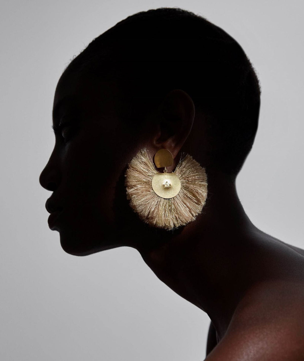 Katerina Makriyianni | Golden Sand Silk Fan Earrings Katerina Makriyianni