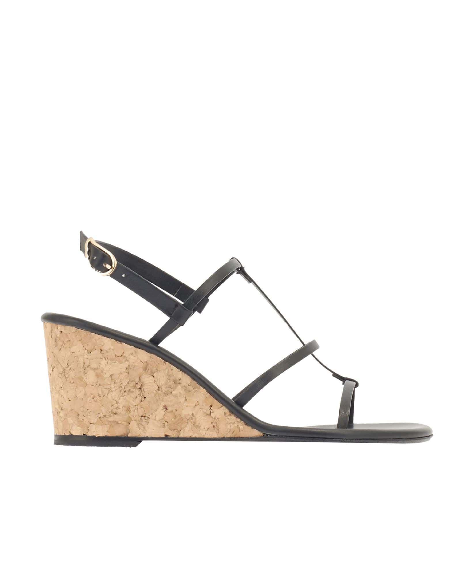 Ancient Greek Sandals | Black Fay mid wedge sandals Ancient Greek Sandals