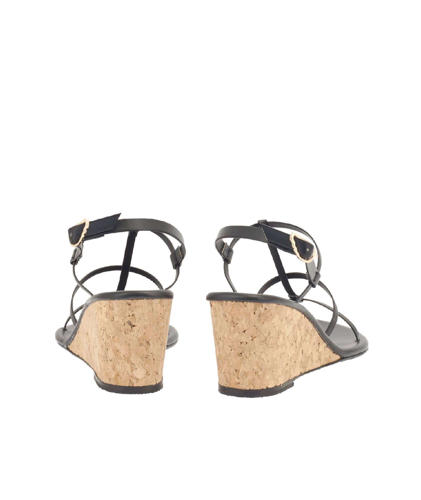 Ancient Greek Sandals | Black Fay mid wedge sandals Ancient Greek Sandals
