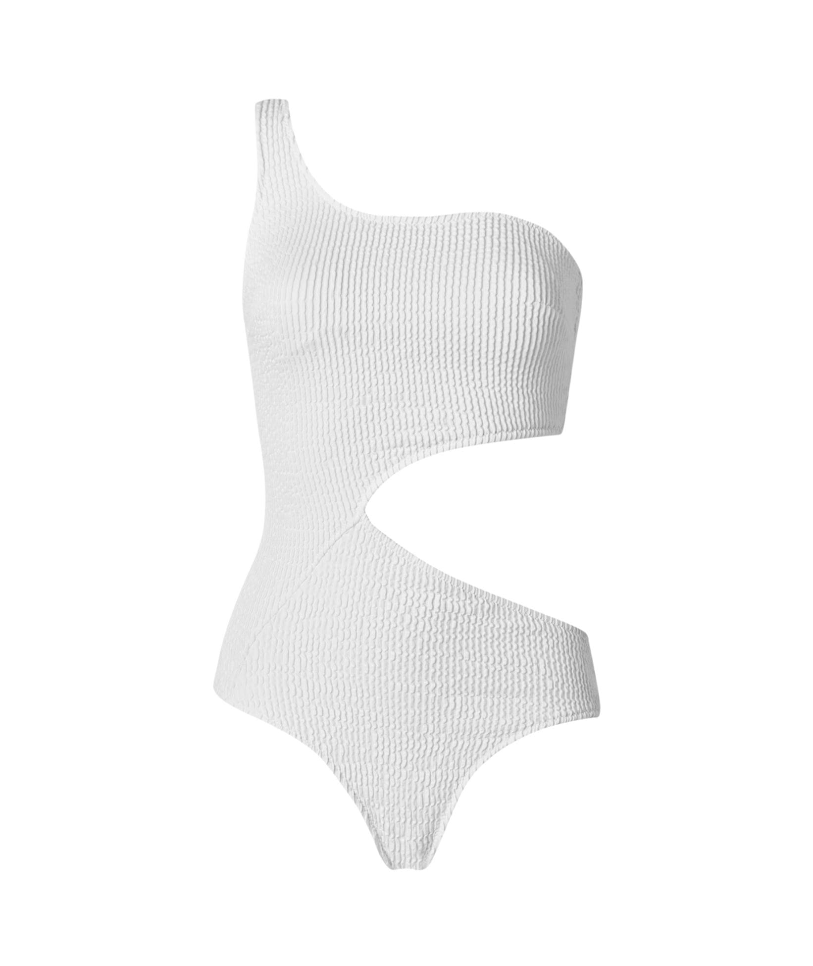 Stefania Frangista | White curly cut out Laetitia swimsuit Stefania Frangista