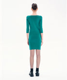 Kourbela | Petrol cotton Plainess mini dress Kourbela