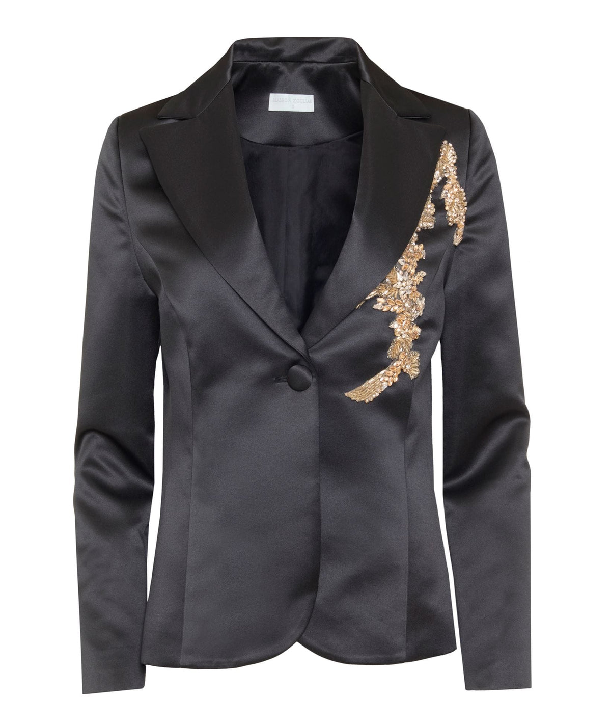 Maison Zoulias | Black rasmir crystal embellished Bacall jacket Maison Zoulias