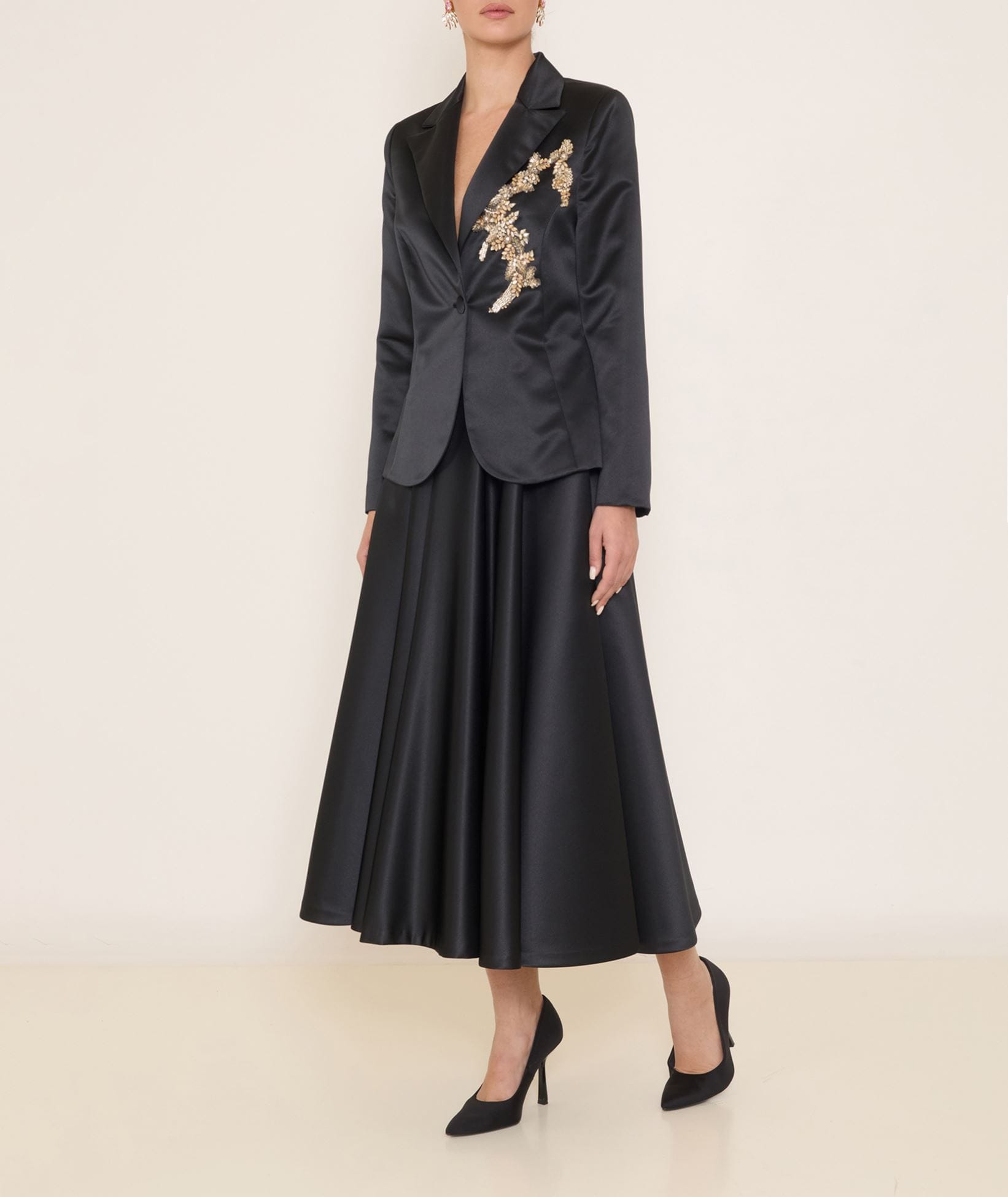 Maison Zoulias | Black rasmir crystal embellished Bacall jacket Maison Zoulias