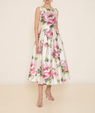 Maison Zoulias | Rose white floral sleeveless Sandy midi dress Maison Zoulias