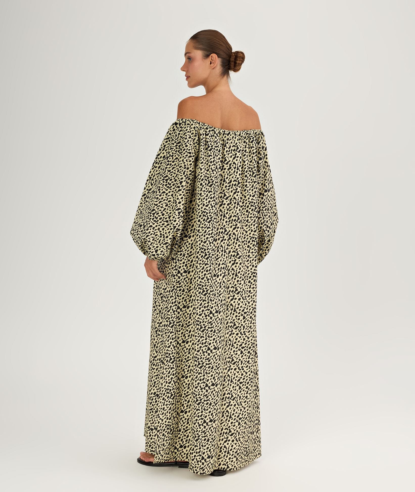 Haals | Ivory printed cotton Brigitte maxi dress Haals 967014001