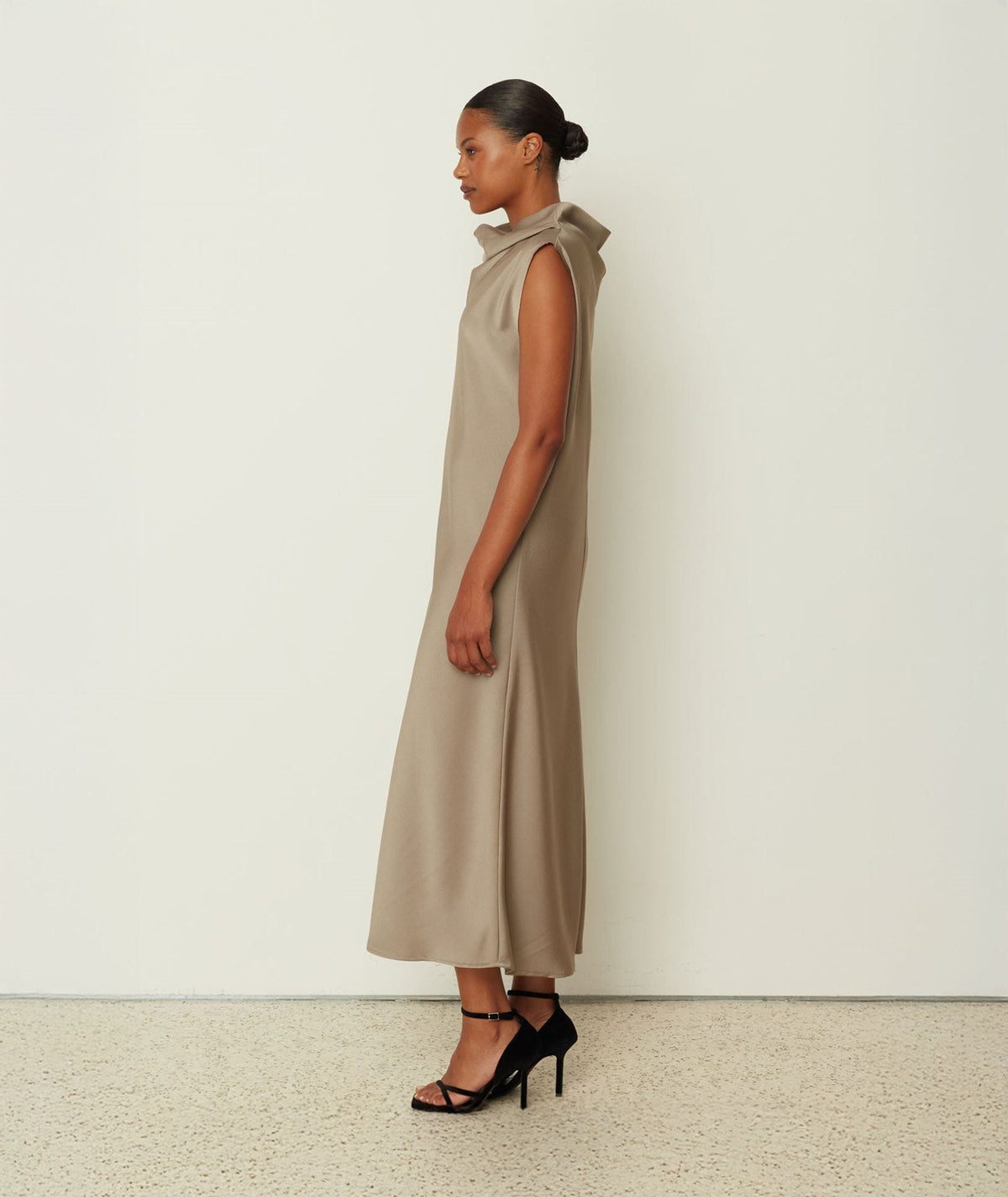 CKontova | Grey high neck midi dress CKontova