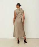 CKontova | Grey high neck midi dress CKontova