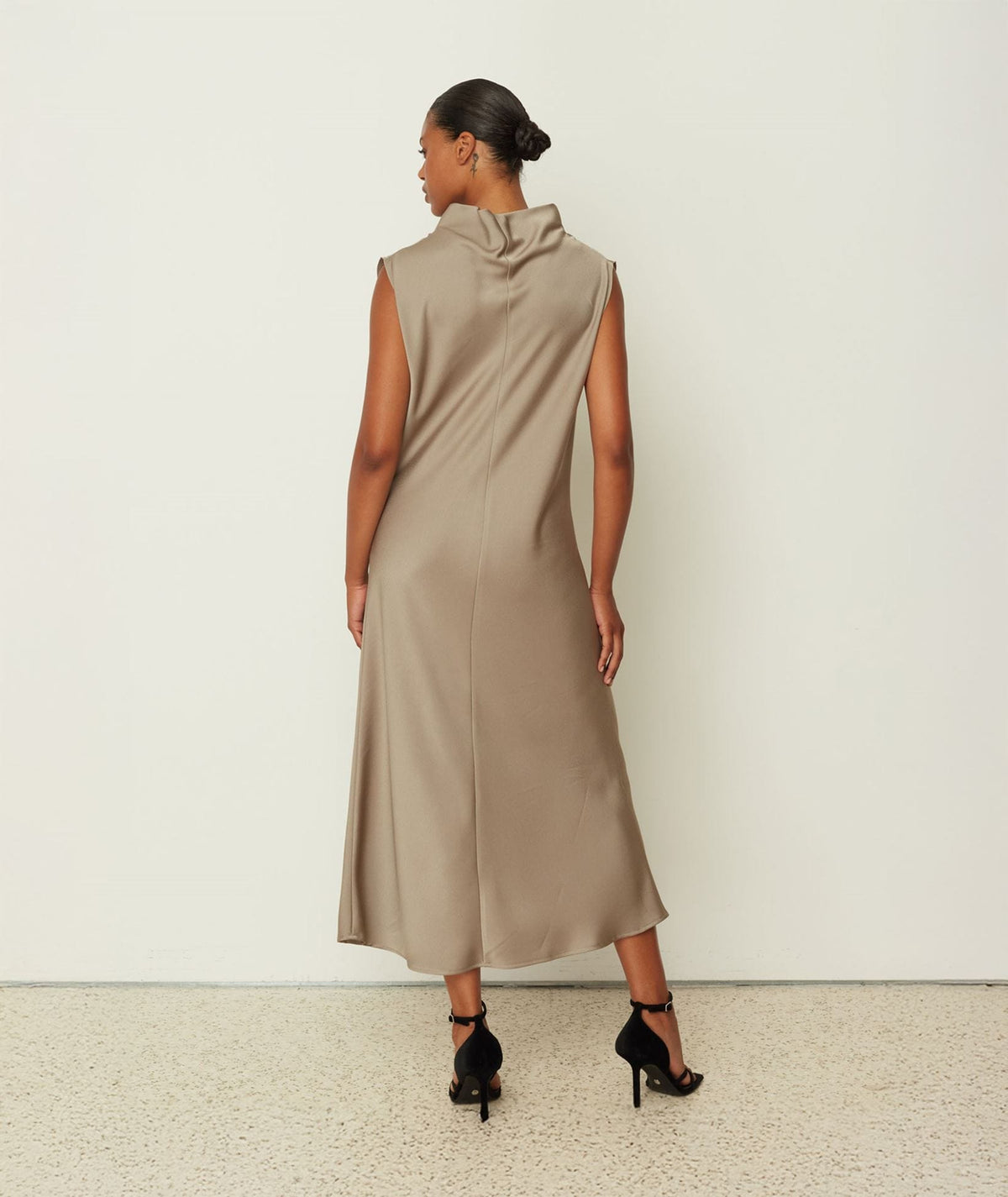 CKontova | Grey high neck midi dress CKontova