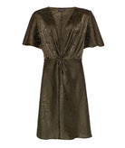CKontova | Khaki satin printed mini dress CKontova
