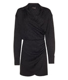 CKontova | Black draped mini shirt dress CKontova