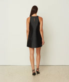 CKontova | Black duchess satin mini dress CKontova