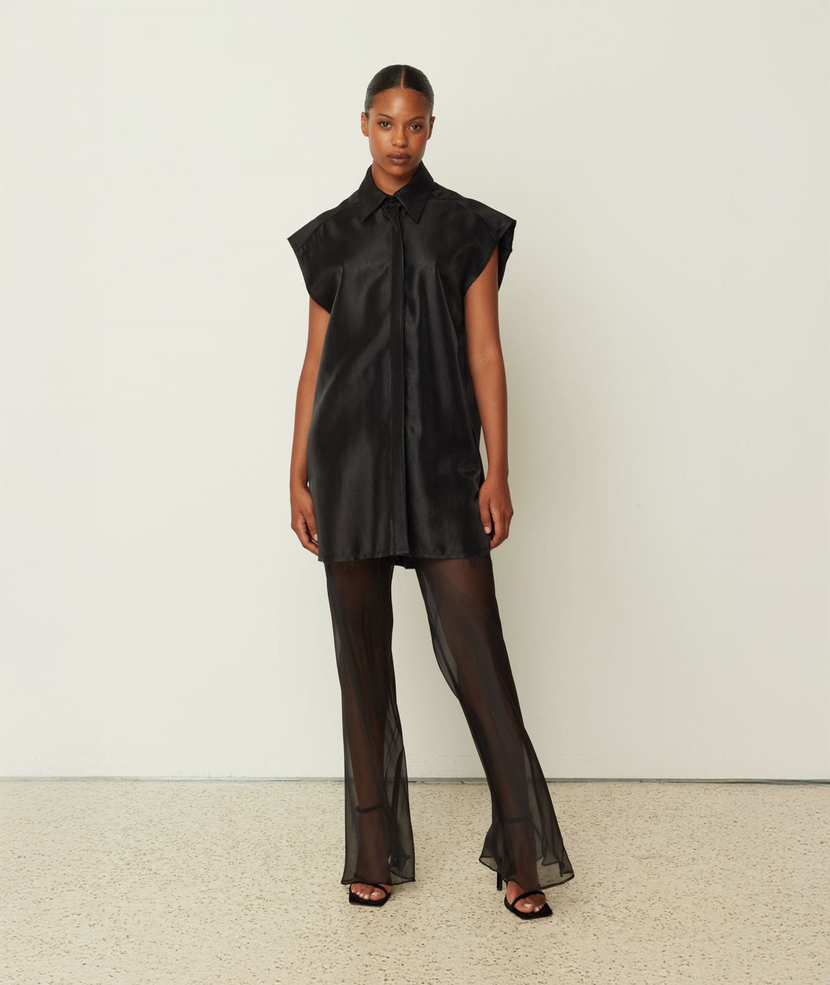CKontova | Black silk sheer pants CKontova