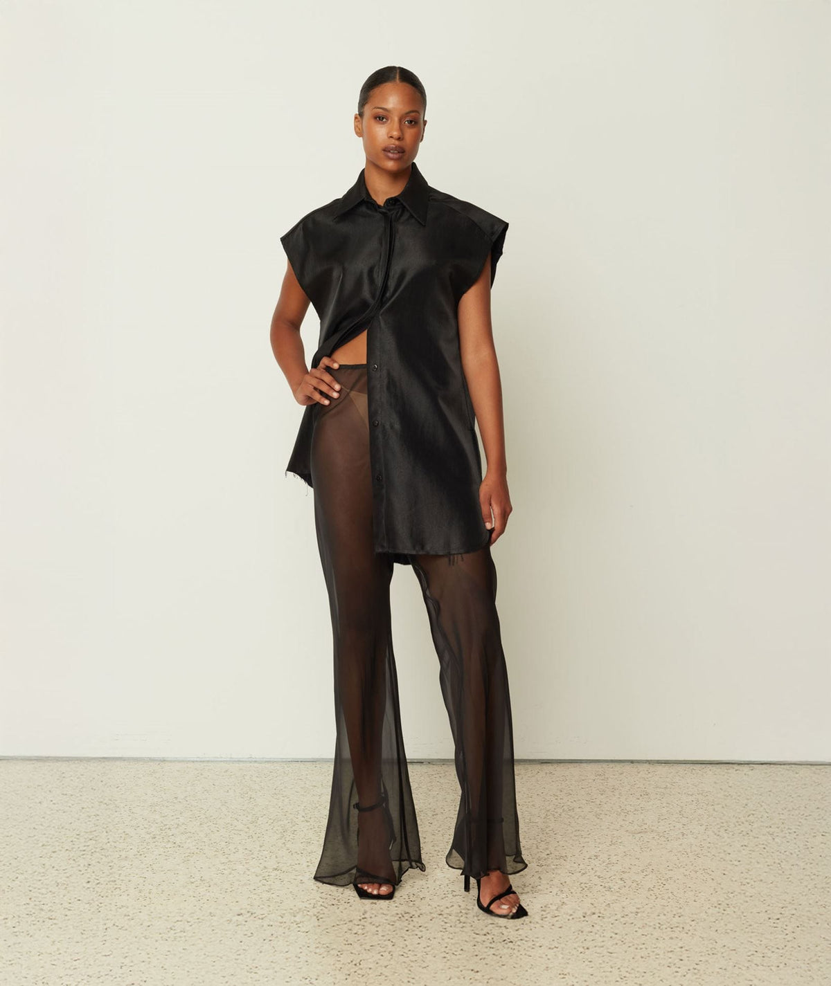 CKontova | Black silk sheer pants CKontova