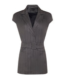 CKontova | Grey pinstripe capsleeve vest CKontova