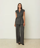 CKontova | Grey pinstripe capsleeve vest CKontova