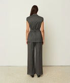 CKontova | Grey pinstripe capsleeve vest CKontova