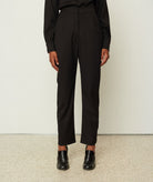 CKontova | Black wool blend high waisted pants CKontova