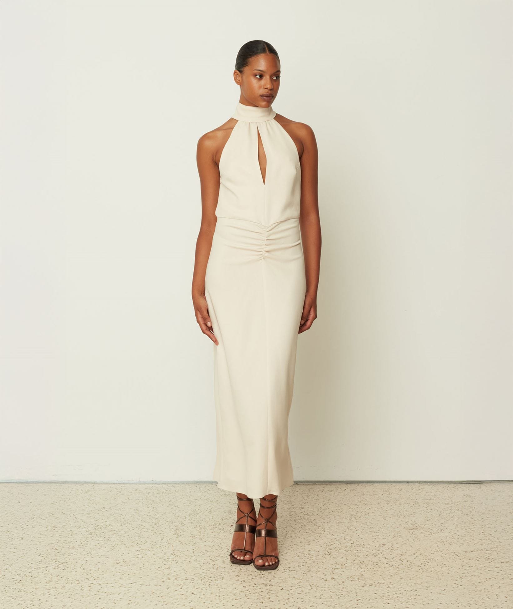 CKontova | Ivory halter midi dress CKontova