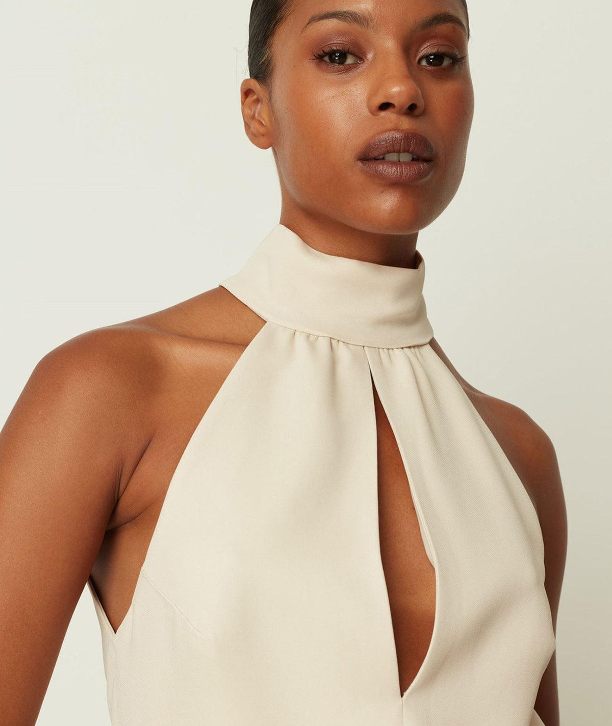 CKontova | Ivory halter midi dress CKontova