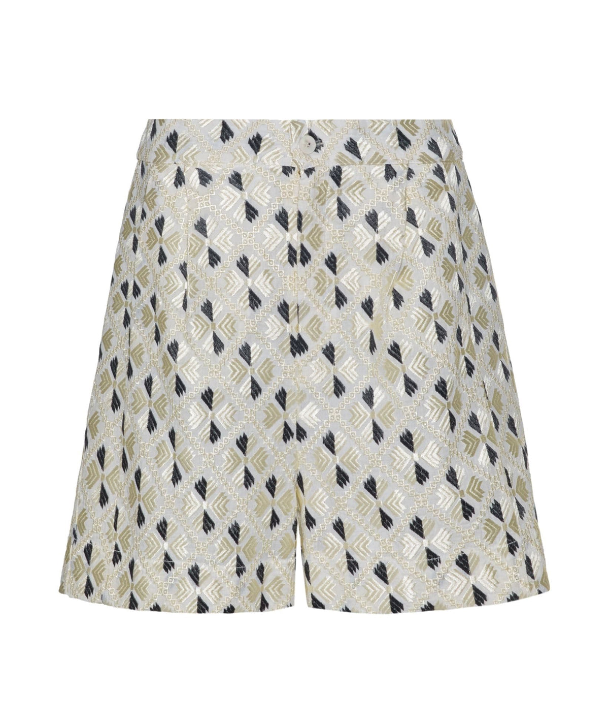 Greek Archaic Kori | Gold champagne black embroidered Flakes shorts Greek Archaic Kori
