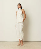 CKontova | White high-waisted cargo pants CKontova