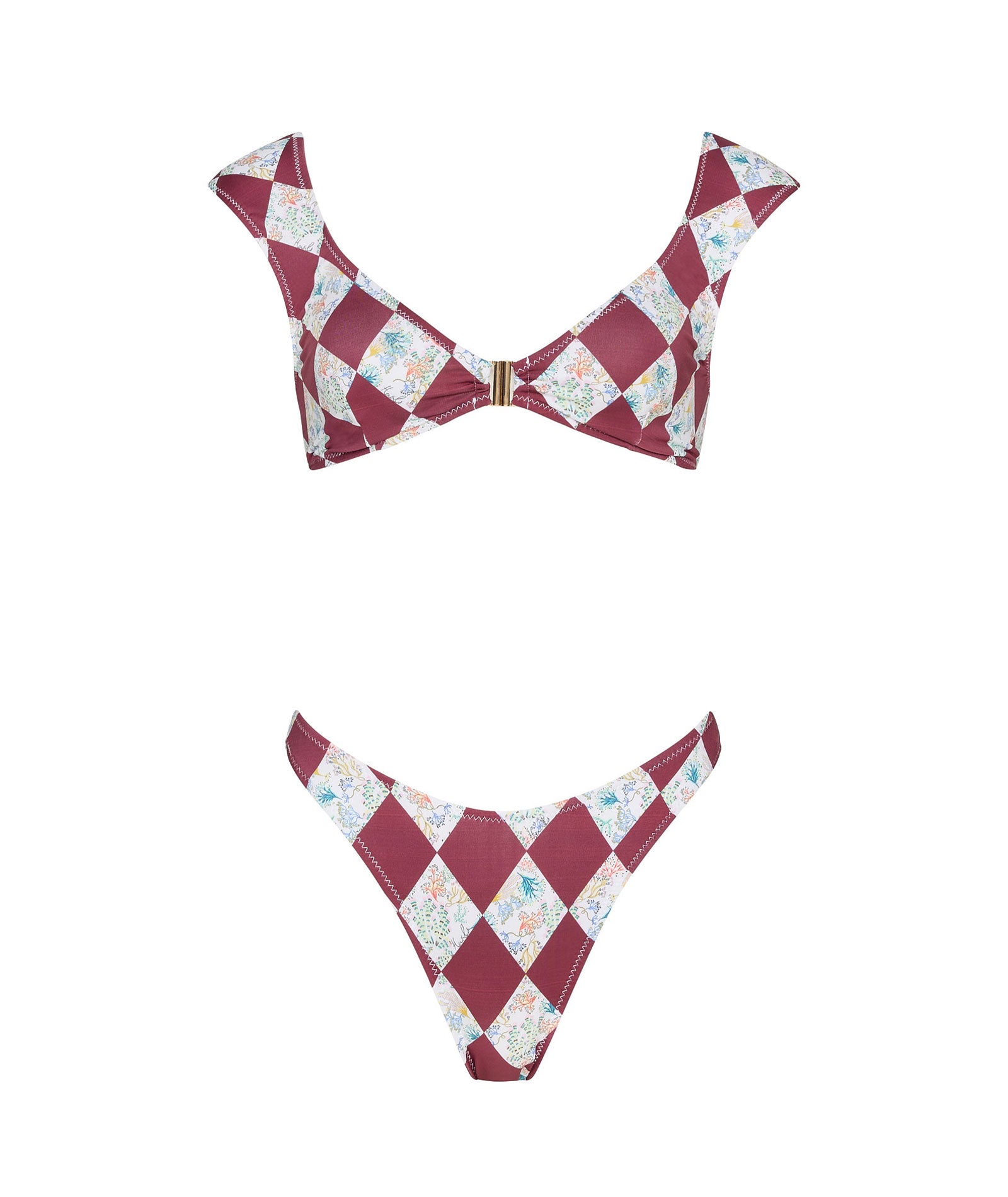 Haals | White magenta printed Elsa bikini Haals