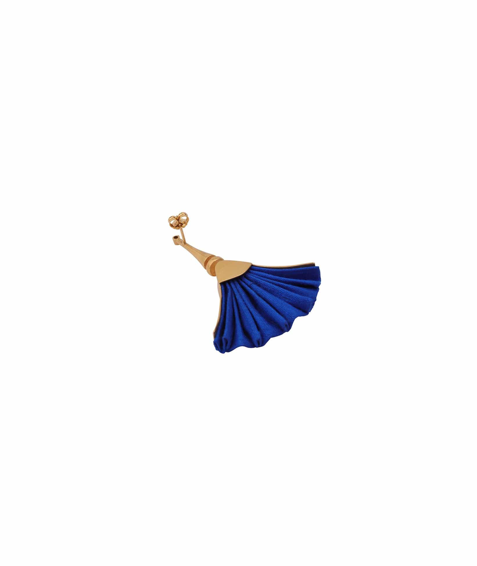 Katerina Makriyianni | Lotus silk earrings - blue Katerina Makriyianni