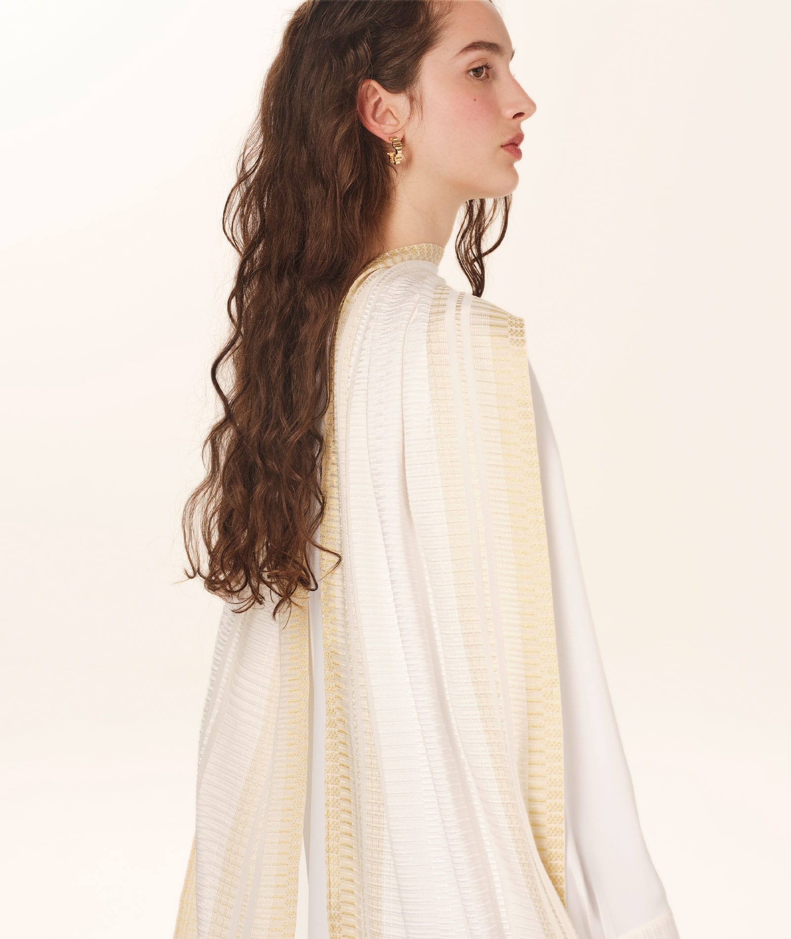 Zeus+Dione | Ivory gold silk Ino scarf Zeus+Dione