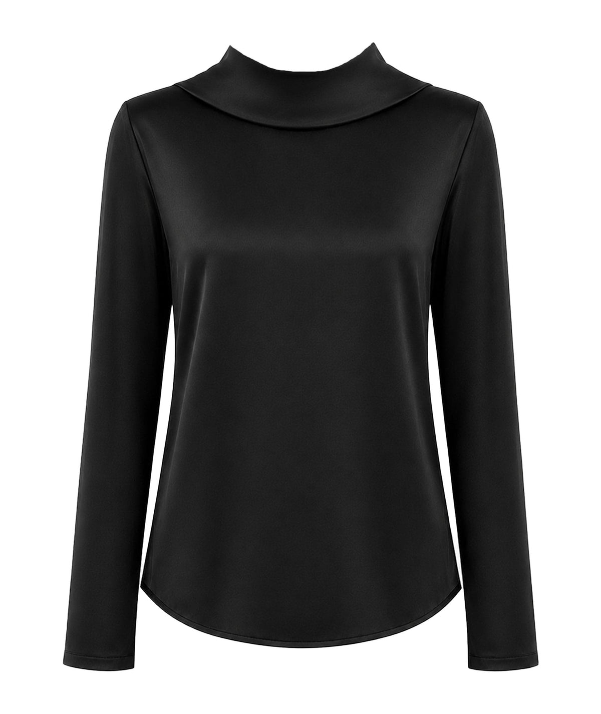 CKontova | Black satin draped open-back blouse CKontova