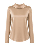 CKontova | Beige satin draped open-back blouse CKontova