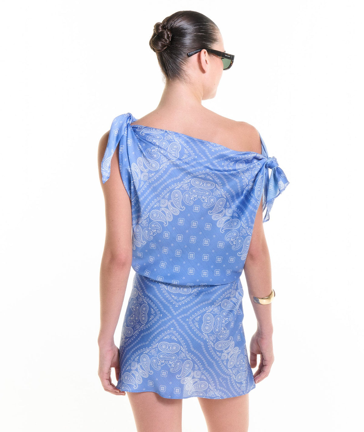 Vassia Kostara | Light blue bandana mini dress Vassia Kostara