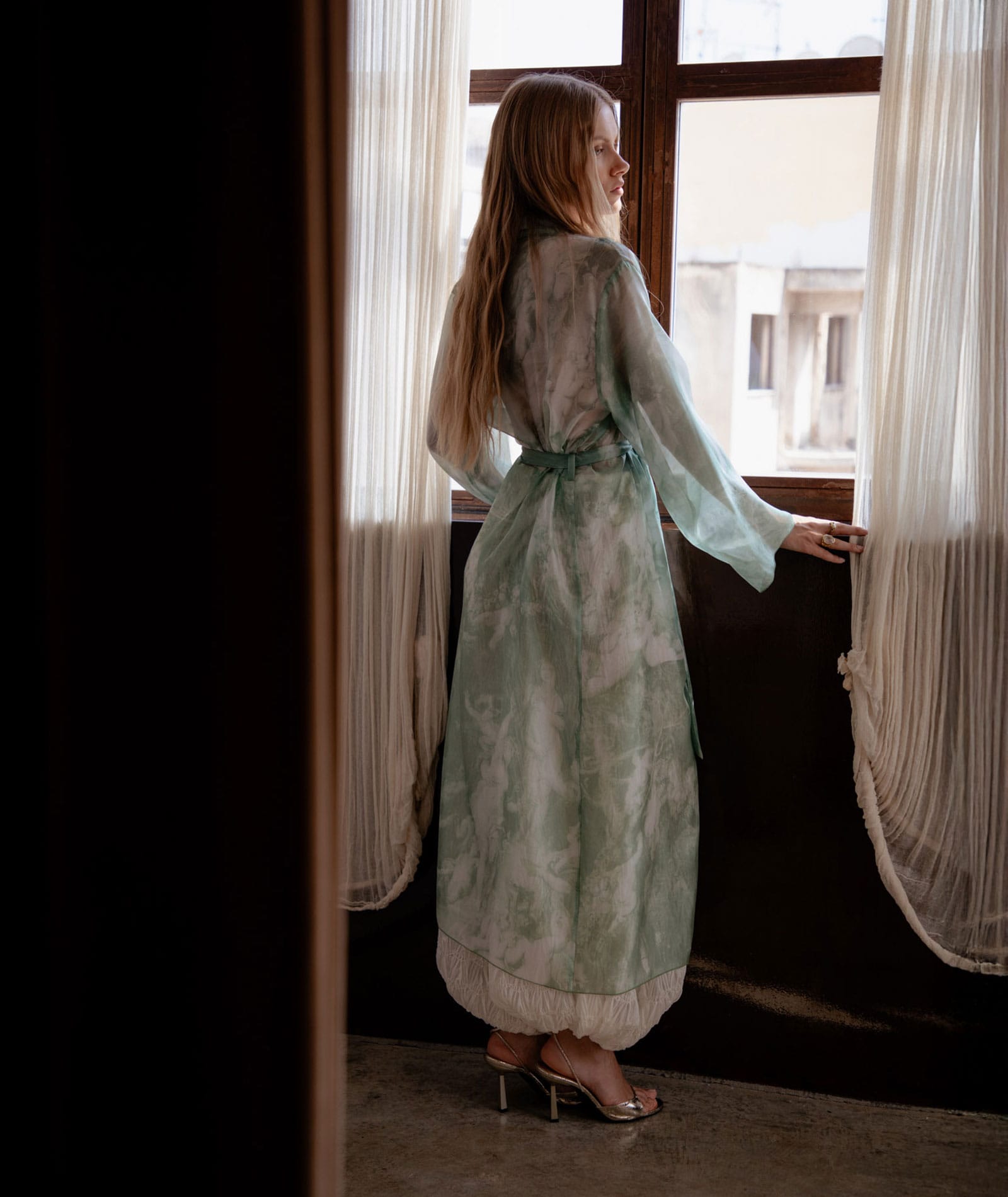 Nidodileda | Veraman sleek printed Selva belted kimono Nidodileda