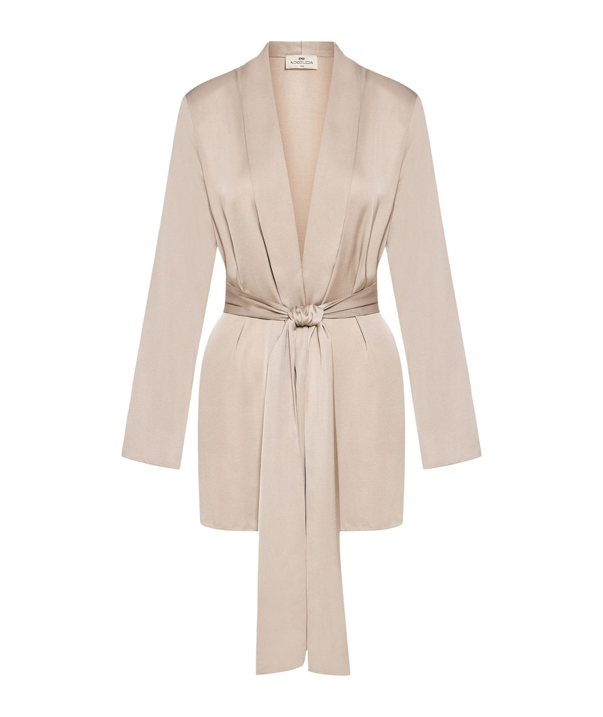 Nidodileda | Beige satin Rhia belted blazer Nidodileda